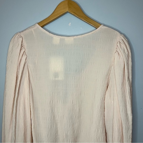 Levi’s Fawn Tie Ruched Stripe Sunny Cream White Blouse Size XLarge NWT - Picture 14 of 16